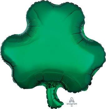 18-inch shamrock-shaped green mylar balloon for St. Patrick’s Day celebrations