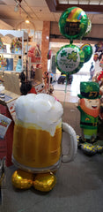 St. Paddy’s AirLoon Bouquet with oversized standing beer mug and 2 “Happy St. Patrick’s Day” mylar balloons