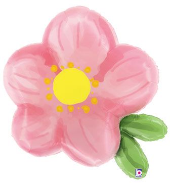 LRG SHP PINK WATERCOLOR FLOWER 30"