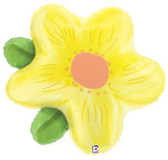LRG SHP YELLOW WATERCOLOR FLOWER 30"