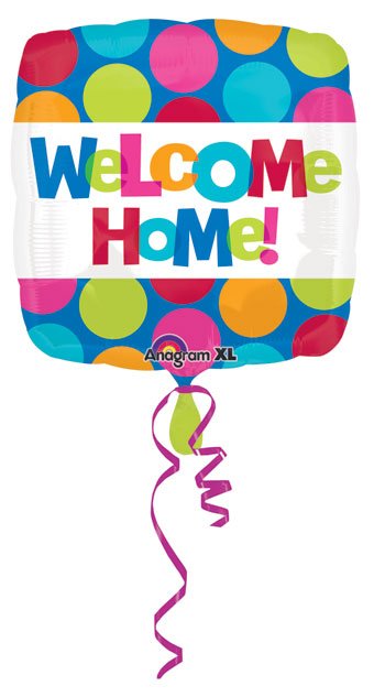 Assorted Welcome Home mylar balloons add-on for any bouquet
